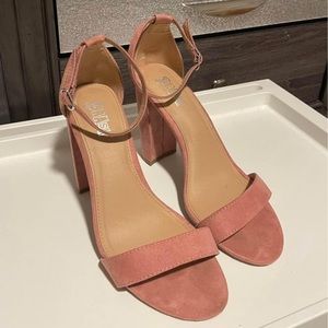 Blush pink sandal heels. Worn twice. Suede